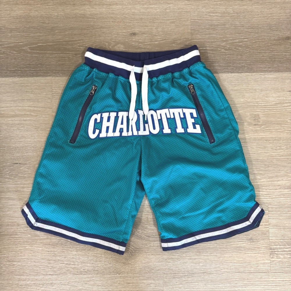 Something Inked NBA Charlotte Hornets Basketball Shorts Mens S Teal Mesh